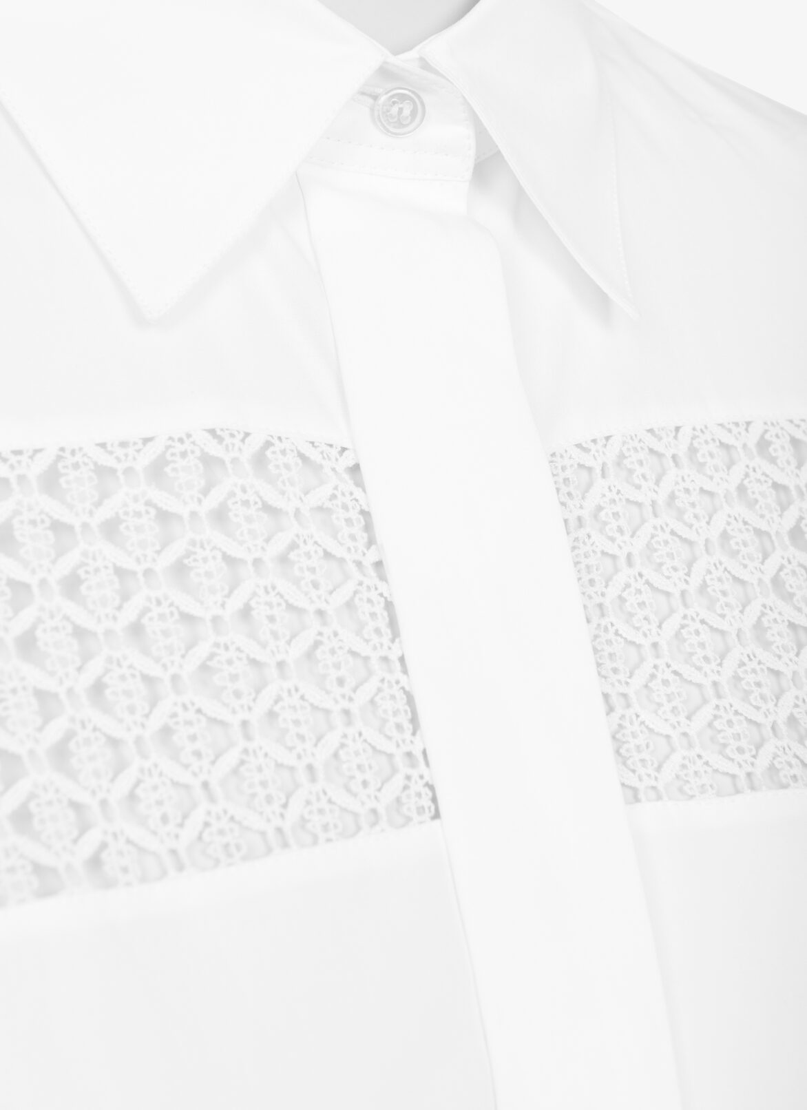 Edition 2015 The Lace Band Dress in Japanese poplin ALAÏA WHITE EDITION 2015 THE LACE BAND DRESS IN JAPANESE POPLIN